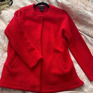 Cynthia Rowley Vibrant wool Red Pea Coat